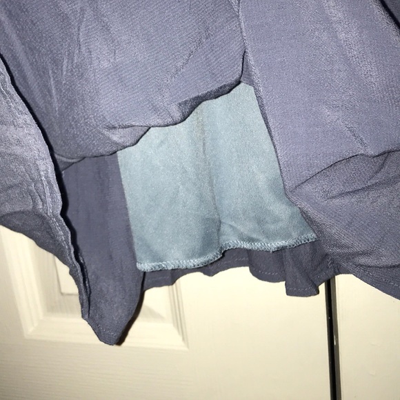 Blue boho flowy mini off the shoulder tank DRESS - Picture 6 of 7